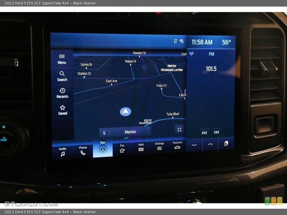 Black Interior Navigation for the 2021 Ford F150 XLT SuperCrew 4x4 #145412456