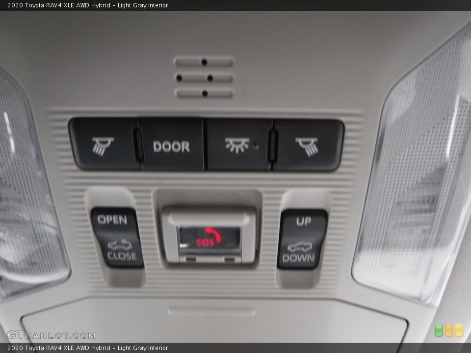 Light Gray Interior Controls for the 2020 Toyota RAV4 XLE AWD Hybrid #145415579
