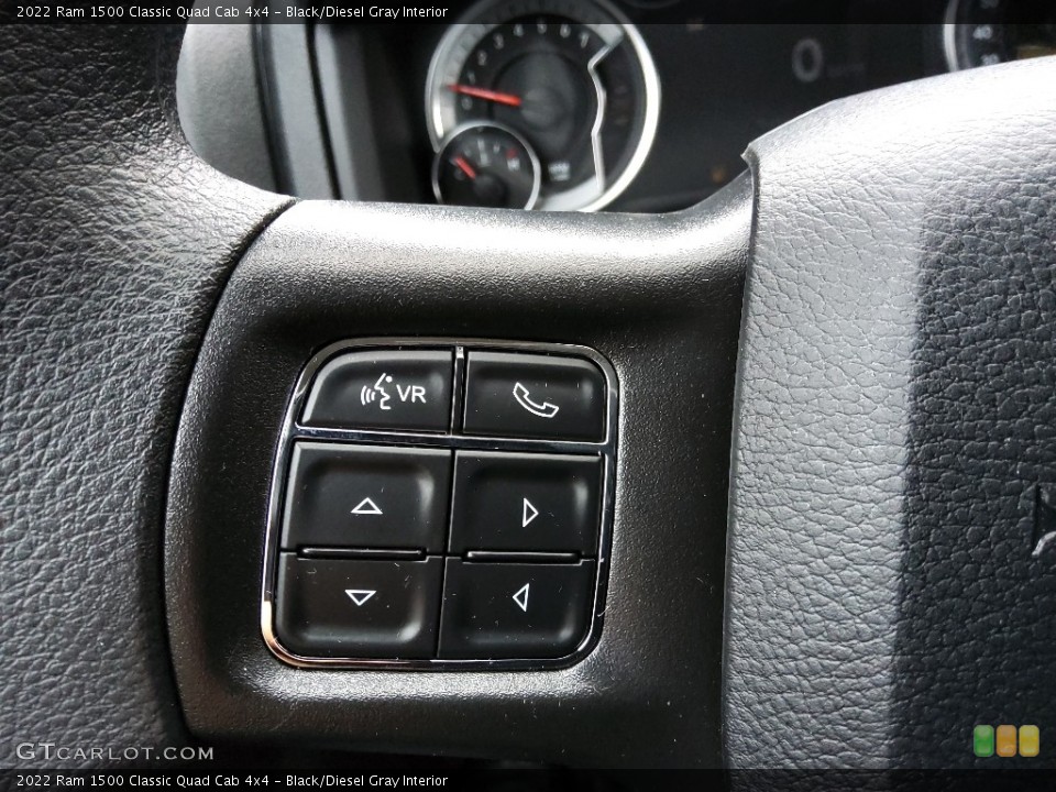Black/Diesel Gray Interior Steering Wheel for the 2022 Ram 1500 Classic Quad Cab 4x4 #145422304