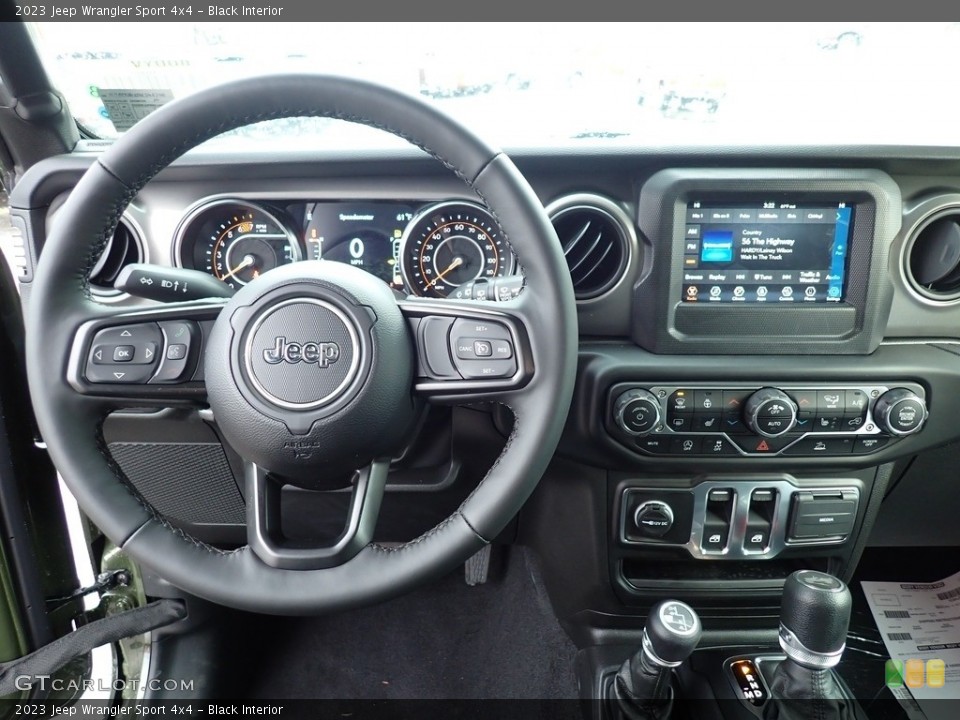 Black Interior Dashboard for the 2023 Jeep Wrangler Sport 4x4 #145428054
