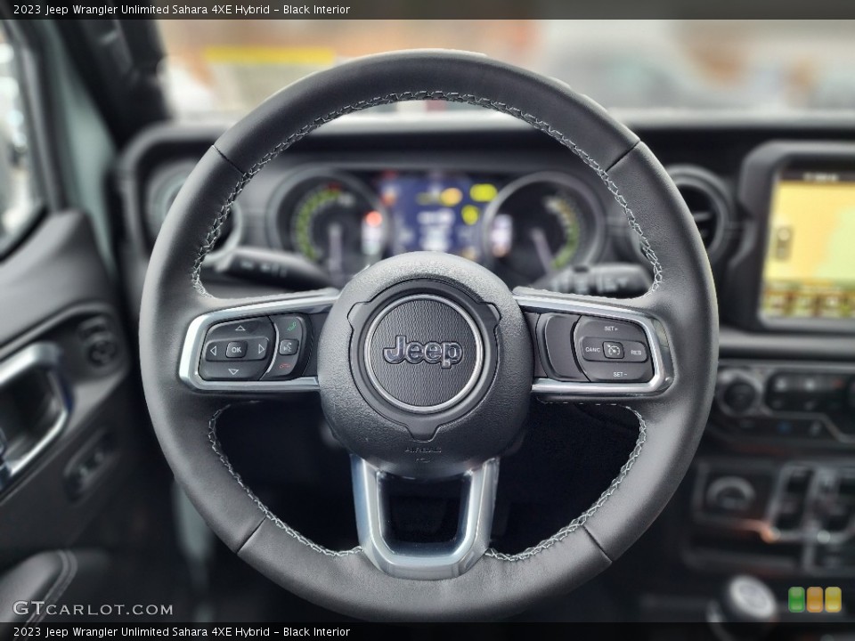 Black Interior Steering Wheel for the 2023 Jeep Wrangler Unlimited Sahara 4XE Hybrid #145428168