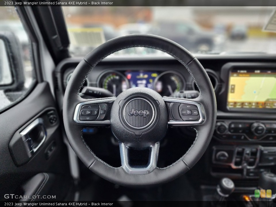 Black Interior Steering Wheel for the 2023 Jeep Wrangler Unlimited Sahara 4XE Hybrid #145428501