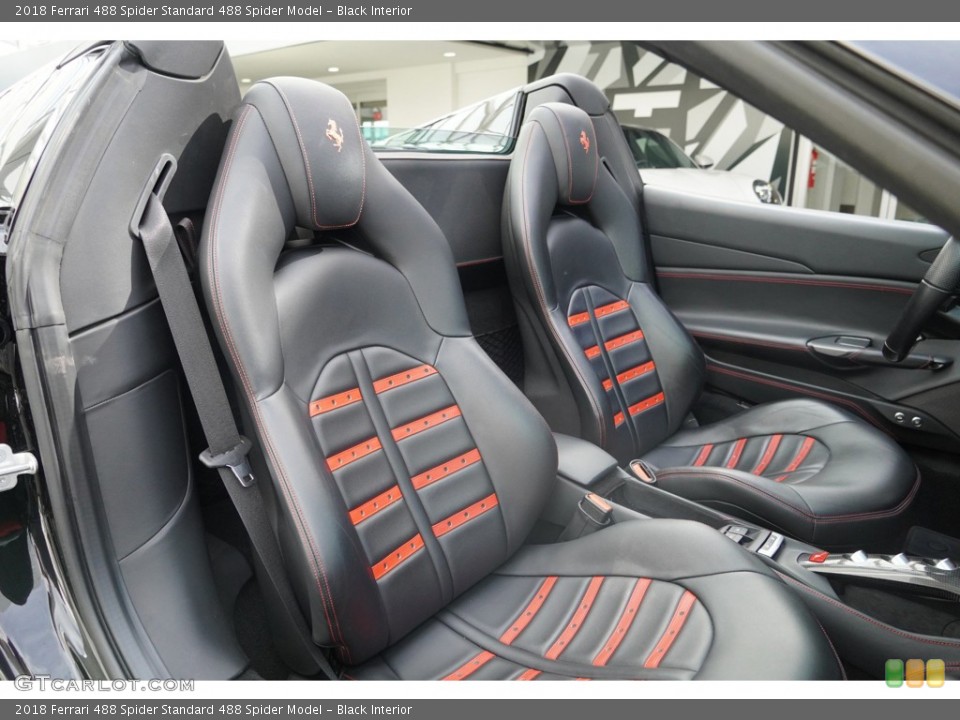 Black 2018 Ferrari 488 Spider Interiors