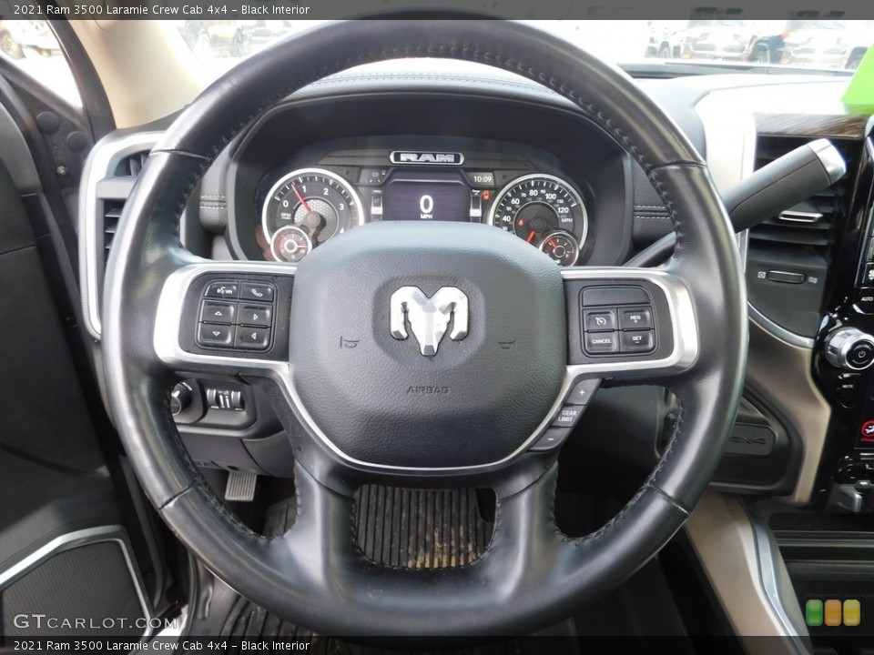 Black Interior Steering Wheel for the 2021 Ram 3500 Laramie Crew Cab 4x4 #145431330