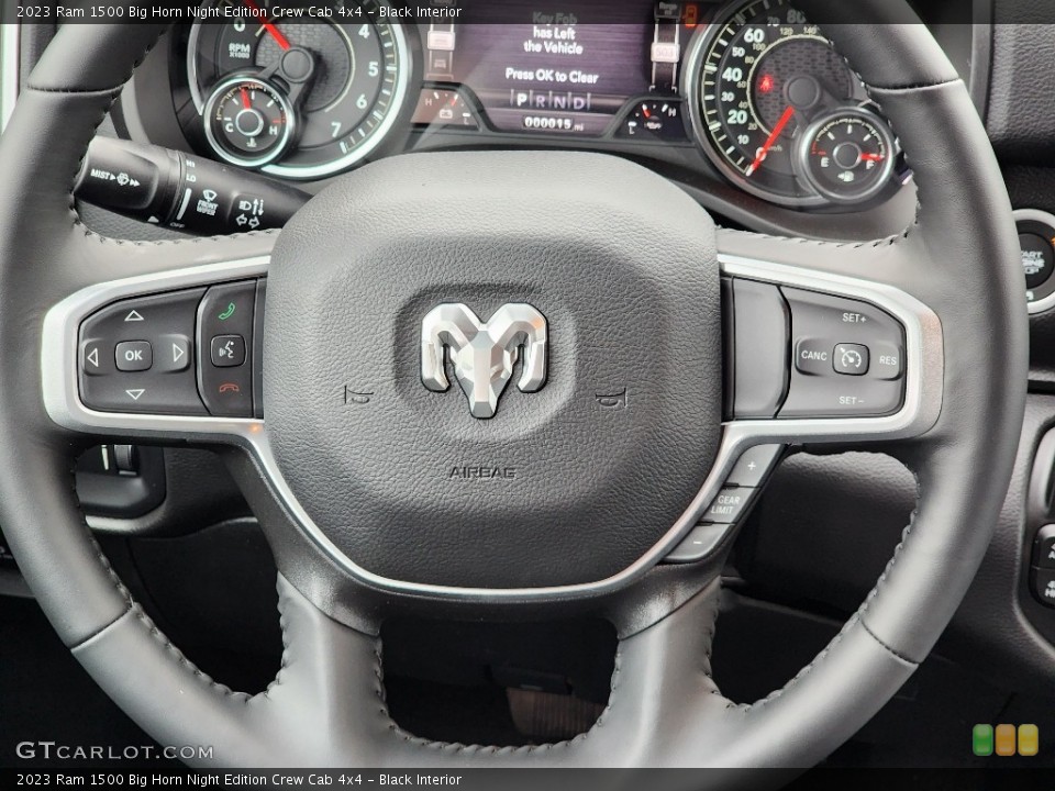 Black Interior Steering Wheel for the 2023 Ram 1500 Big Horn Night Edition Crew Cab 4x4 #145436557