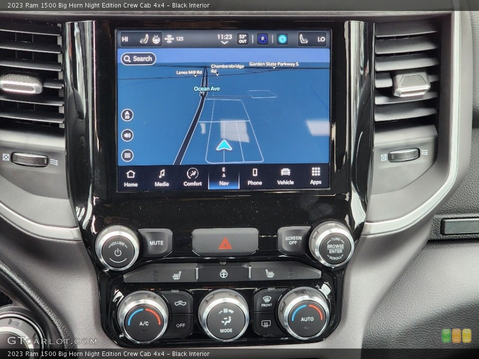 Black Interior Navigation for the 2023 Ram 1500 Big Horn Night Edition Crew Cab 4x4 #145436824