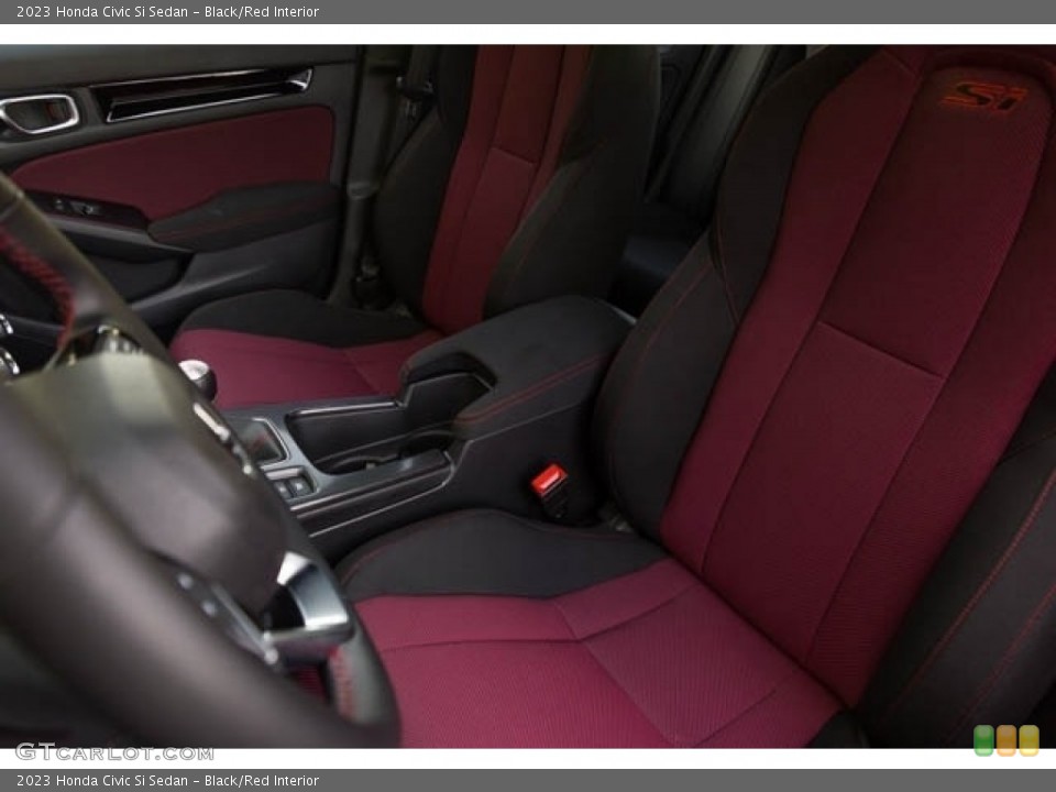 Black/Red Interior Front Seat for the 2023 Honda Civic Si Sedan #145441354