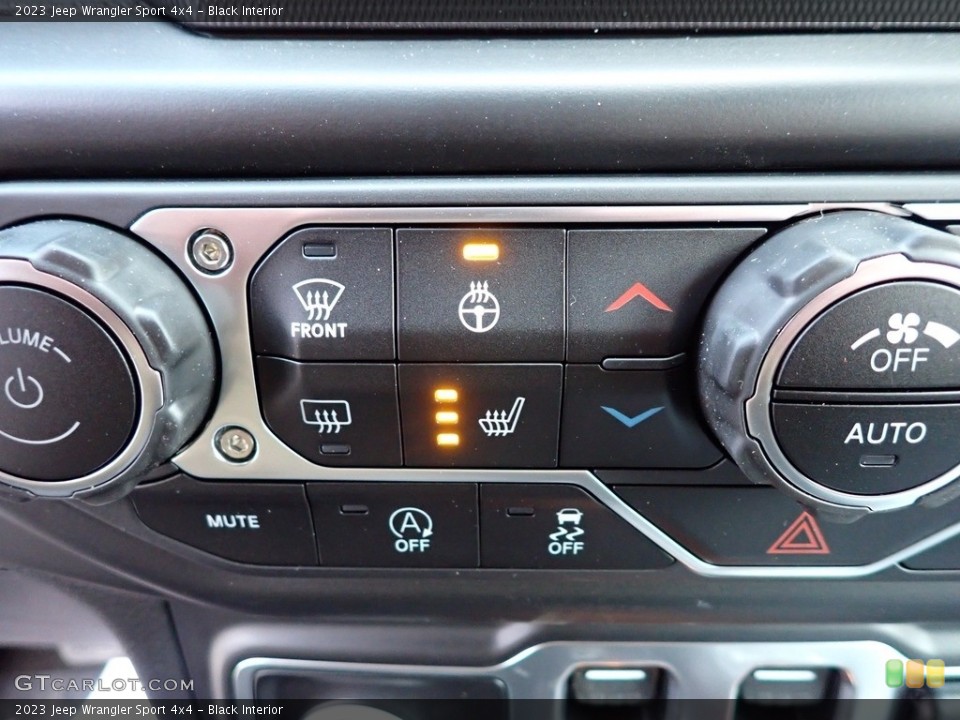 Black Interior Controls for the 2023 Jeep Wrangler Sport 4x4 #145442368