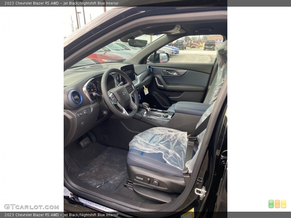 Jet Black/Nightshift Blue Interior Front Seat for the 2023 Chevrolet Blazer RS AWD #145444265