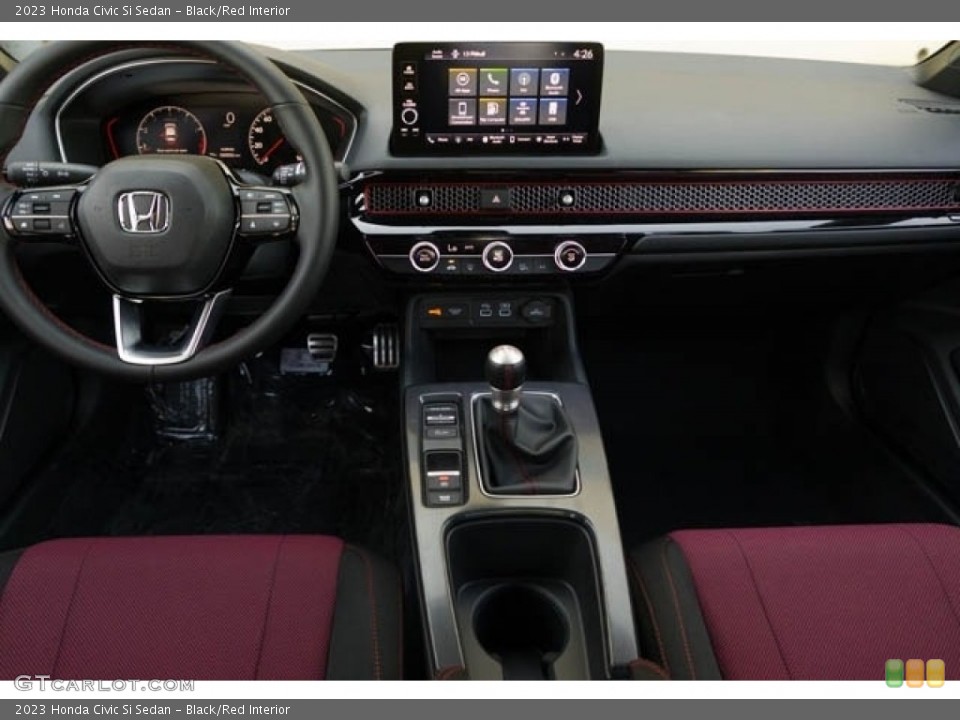 Black/Red Interior Front Seat for the 2023 Honda Civic Si Sedan #145444333