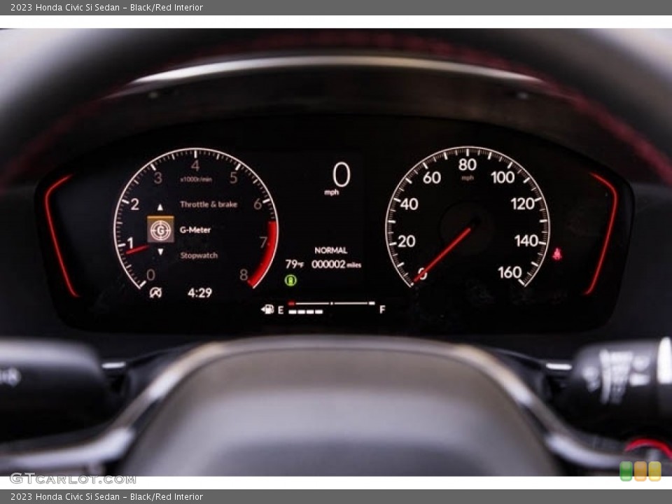 Black/Red Interior Gauges for the 2023 Honda Civic Si Sedan #145444346