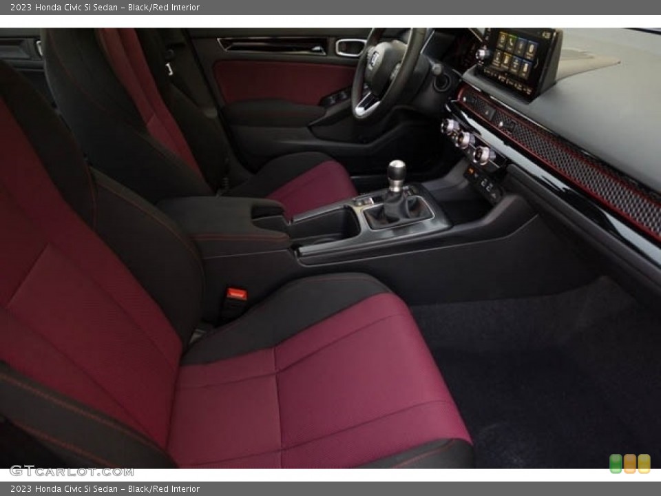 Black/Red Interior Front Seat for the 2023 Honda Civic Si Sedan #145444495
