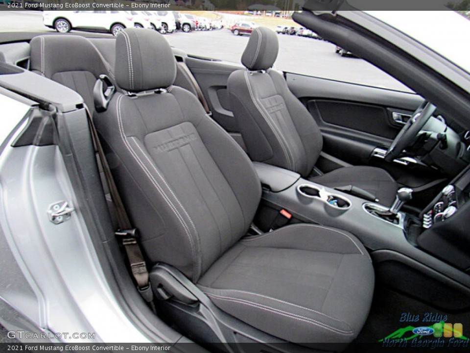Ebony Interior Front Seat for the 2021 Ford Mustang EcoBoost Convertible #145449931