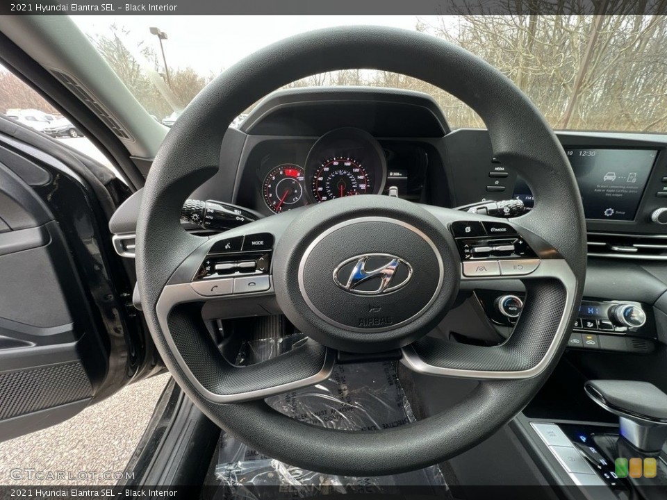 Black Interior Steering Wheel for the 2021 Hyundai Elantra SEL #145452821