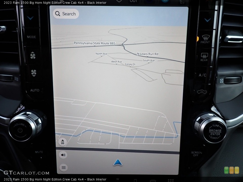 Black Interior Navigation for the 2023 Ram 1500 Big Horn Night Edition Crew Cab 4x4 #145454650