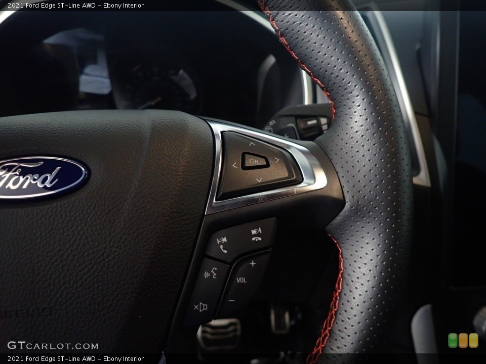 Ebony Interior Steering Wheel for the 2021 Ford Edge ST-Line AWD #145458492