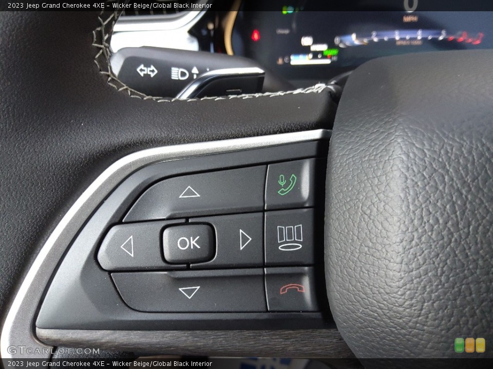 Wicker Beige/Global Black Interior Steering Wheel for the 2023 Jeep Grand Cherokee 4XE #145459395