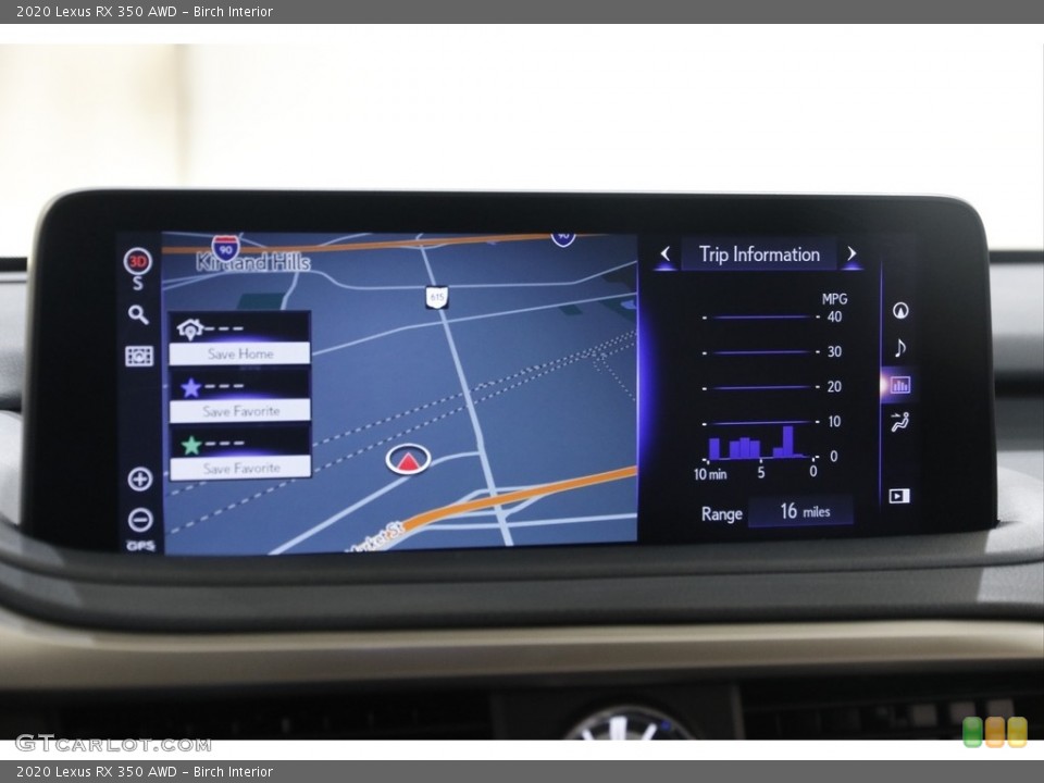 Birch Interior Navigation for the 2020 Lexus RX 350 AWD #145469381