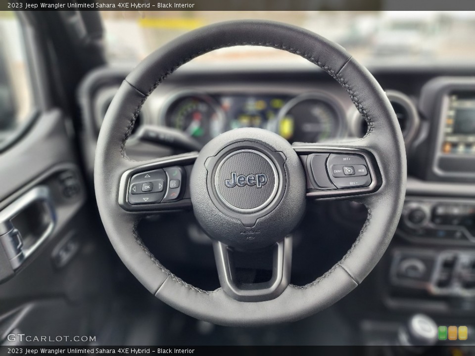 Black Interior Steering Wheel for the 2023 Jeep Wrangler Unlimited Sahara 4XE Hybrid #145474572