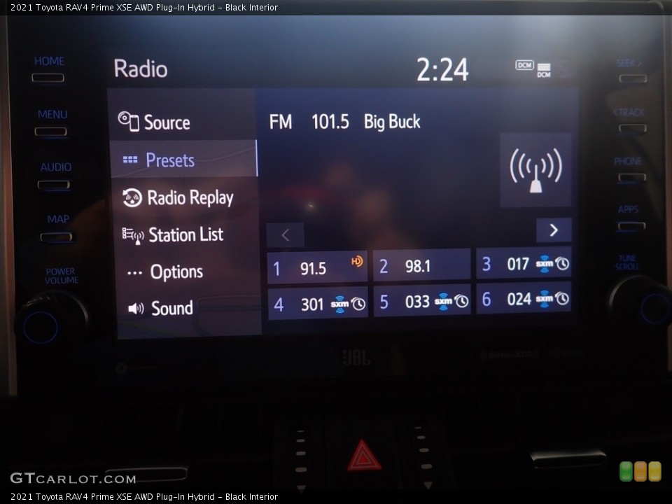 Black Interior Controls for the 2021 Toyota RAV4 Prime XSE AWD Plug-In Hybrid #145474998