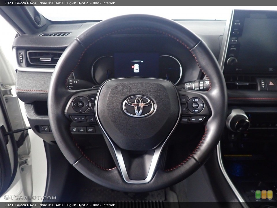 Black Interior Steering Wheel for the 2021 Toyota RAV4 Prime XSE AWD Plug-In Hybrid #145475010