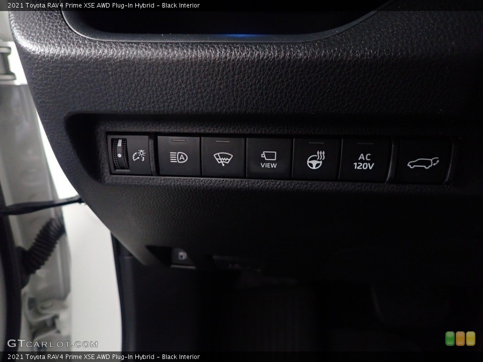 Black Interior Controls for the 2021 Toyota RAV4 Prime XSE AWD Plug-In Hybrid #145475058