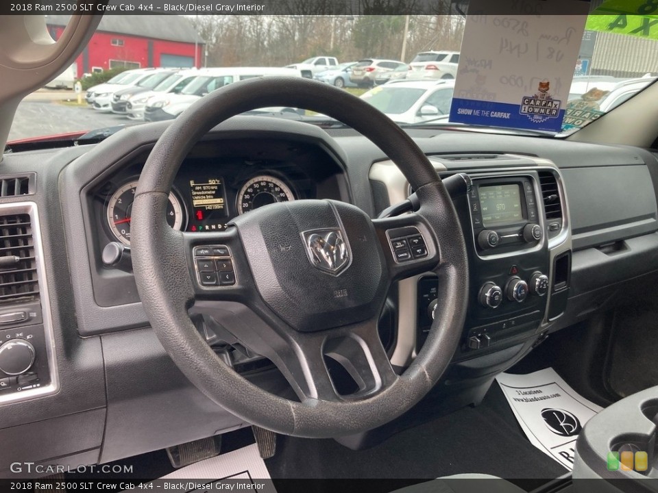 Black/Diesel Gray Interior Steering Wheel for the 2018 Ram 2500 SLT Crew Cab 4x4 #145478304