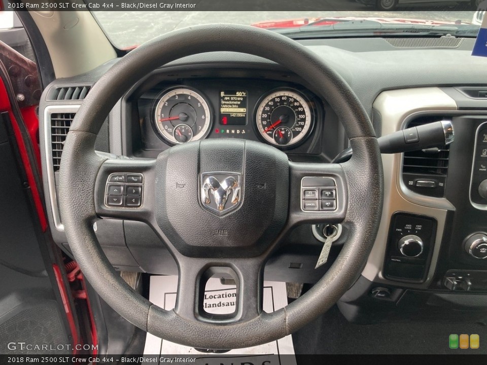 Black/Diesel Gray Interior Steering Wheel for the 2018 Ram 2500 SLT Crew Cab 4x4 #145478325