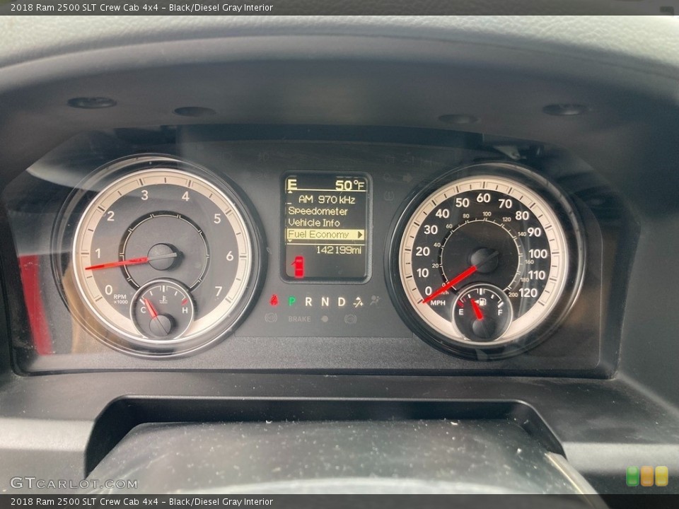 Black/Diesel Gray Interior Gauges for the 2018 Ram 2500 SLT Crew Cab 4x4 #145478403
