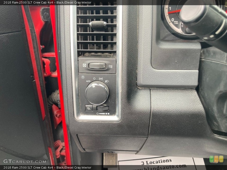 Black/Diesel Gray Interior Controls for the 2018 Ram 2500 SLT Crew Cab 4x4 #145478424