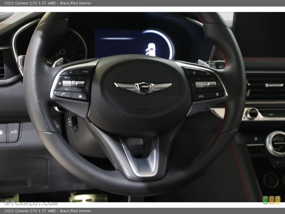 Black/Red Interior Steering Wheel for the 2022 Genesis G70 3.3T AWD #145483155