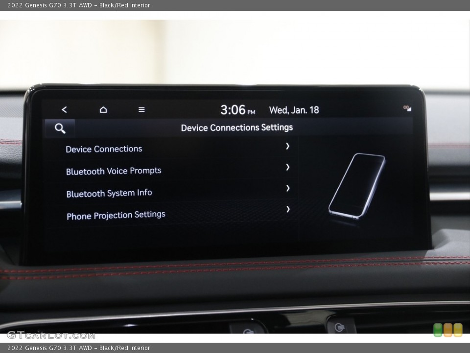 Black/Red Interior Controls for the 2022 Genesis G70 3.3T AWD #145483257