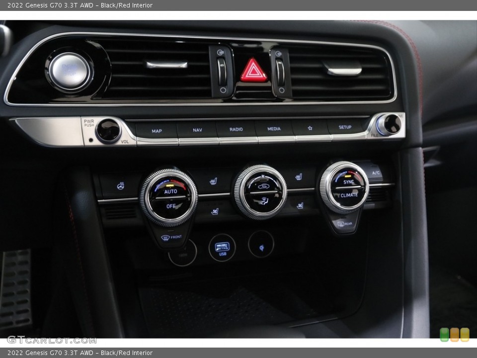 Black/Red Interior Controls for the 2022 Genesis G70 3.3T AWD #145483299