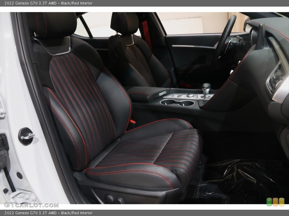 Black/Red 2022 Genesis G70 Interiors