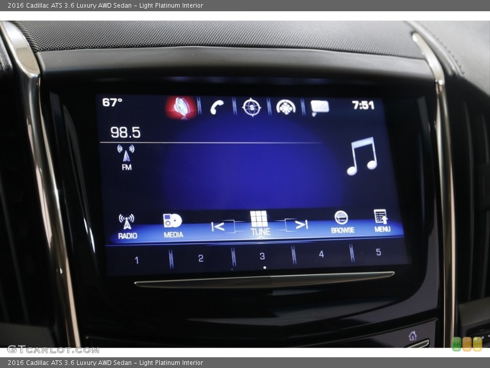 Light Platinum Interior Controls for the 2016 Cadillac ATS 3.6 Luxury AWD Sedan #145485198