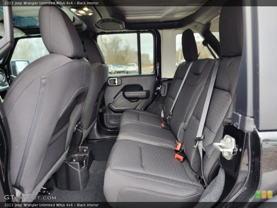 Black Interior Rear Seat for the 2023 Jeep Wrangler Unlimited Willys 4x4 #145487550