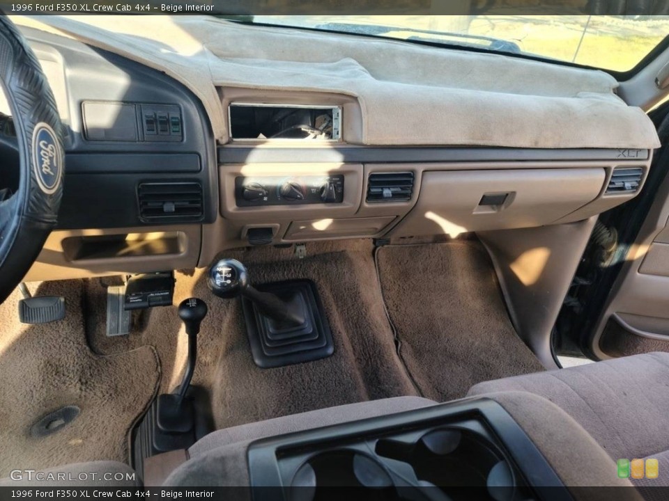 Beige Interior Dashboard for the 1996 Ford F350 XL Crew Cab 4x4 #145496070
