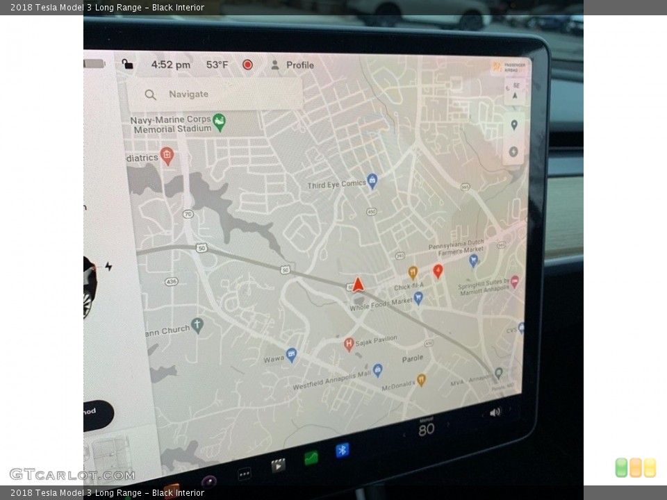 Black Interior Navigation for the 2018 Tesla Model 3 Long Range #145500264