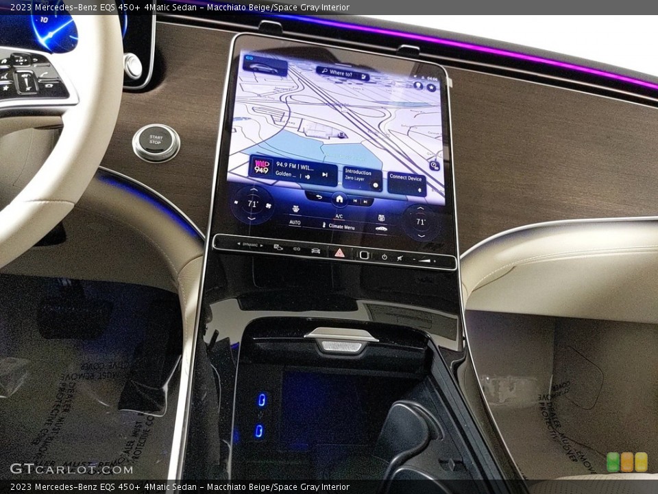 Macchiato Beige/Space Gray Interior Controls for the 2023 Mercedes-Benz EQS 450+ 4Matic Sedan #145500297