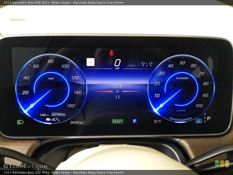 Macchiato Beige/Space Gray Interior Gauges for the 2023 Mercedes-Benz EQS 450+ 4Matic Sedan #145500351