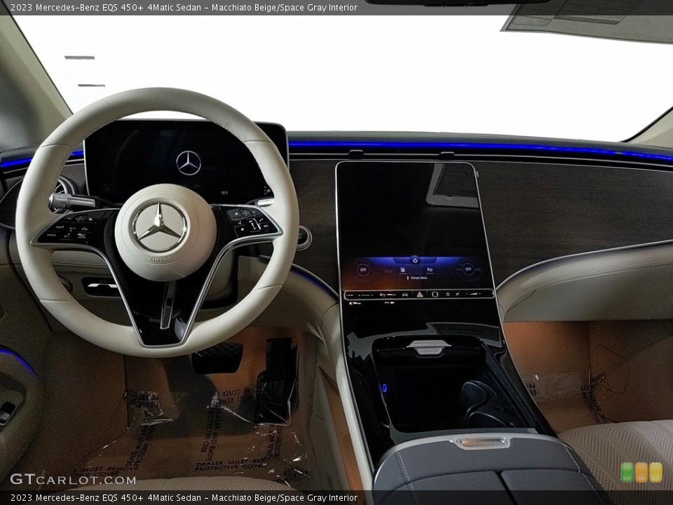 Macchiato Beige/Space Gray Interior Dashboard for the 2023 Mercedes-Benz EQS 450+ 4Matic Sedan #145500409