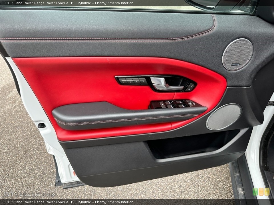 Ebony/Pimento Interior Door Panel for the 2017 Land Rover Range Rover Evoque HSE Dynamic #145501168