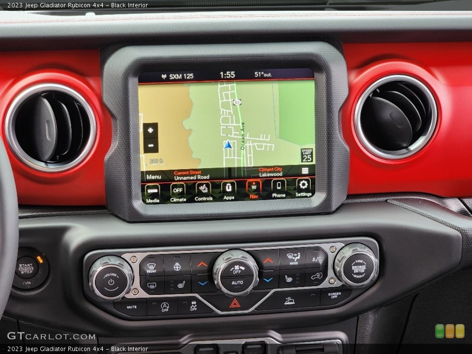 Black Interior Navigation for the 2023 Jeep Gladiator Rubicon 4x4 #145505829