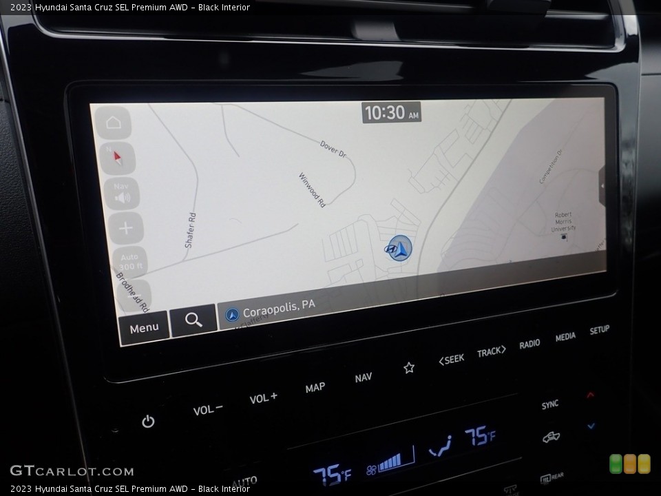 Black Interior Navigation for the 2023 Hyundai Santa Cruz SEL Premium AWD #145505853