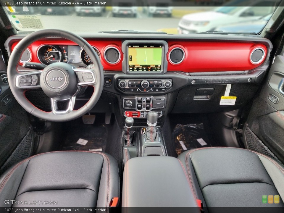 Black Interior Dashboard for the 2023 Jeep Wrangler Unlimited Rubicon 4x4 #145506258