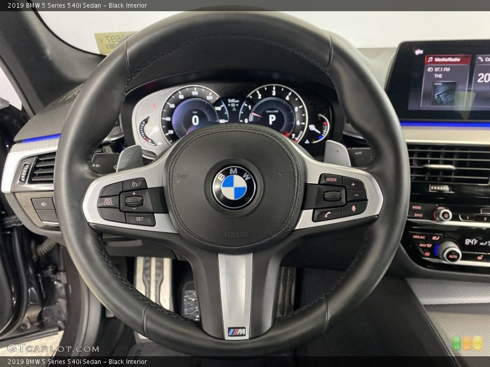 Black Interior Steering Wheel for the 2019 BMW 5 Series 540i Sedan #145507830