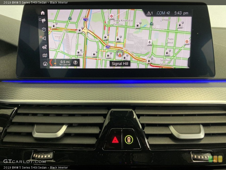 Black Interior Navigation for the 2019 BMW 5 Series 540i Sedan #145507998