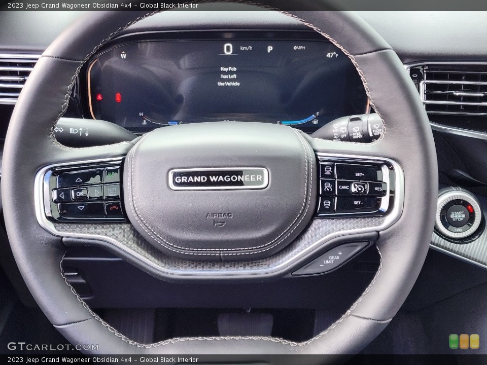 Global Black Interior Steering Wheel for the 2023 Jeep Grand Wagoneer Obsidian 4x4 #145508055