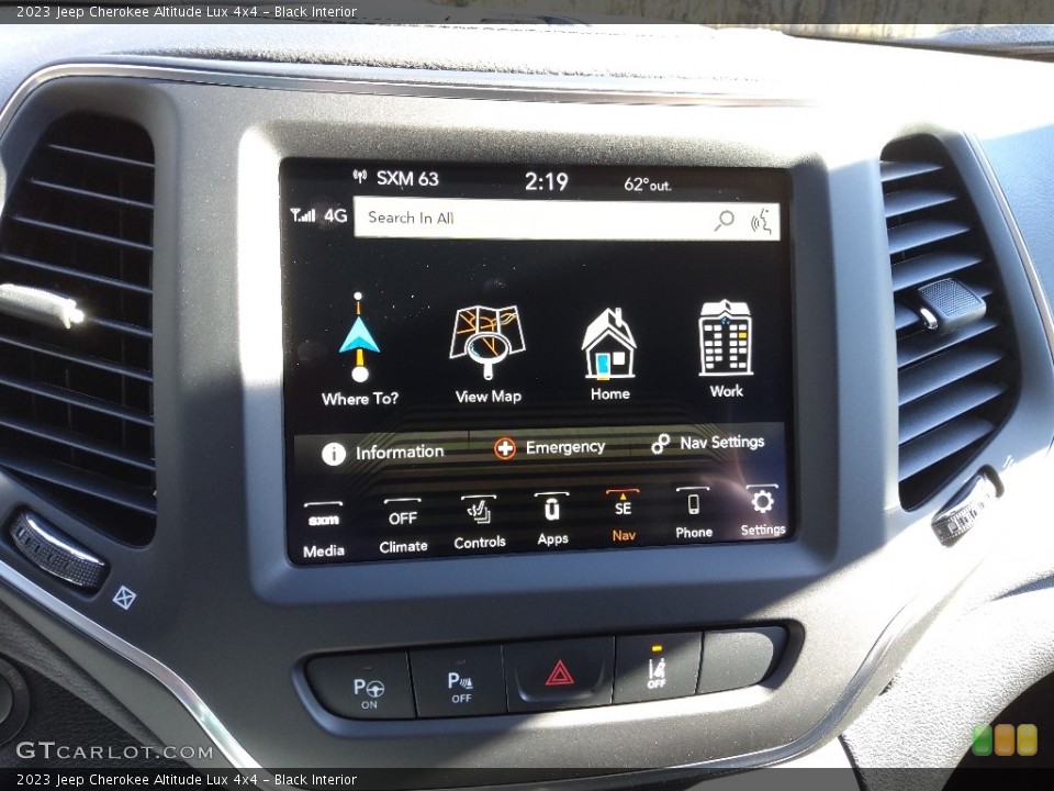 Black Interior Controls for the 2023 Jeep Cherokee Altitude Lux 4x4 #145508292