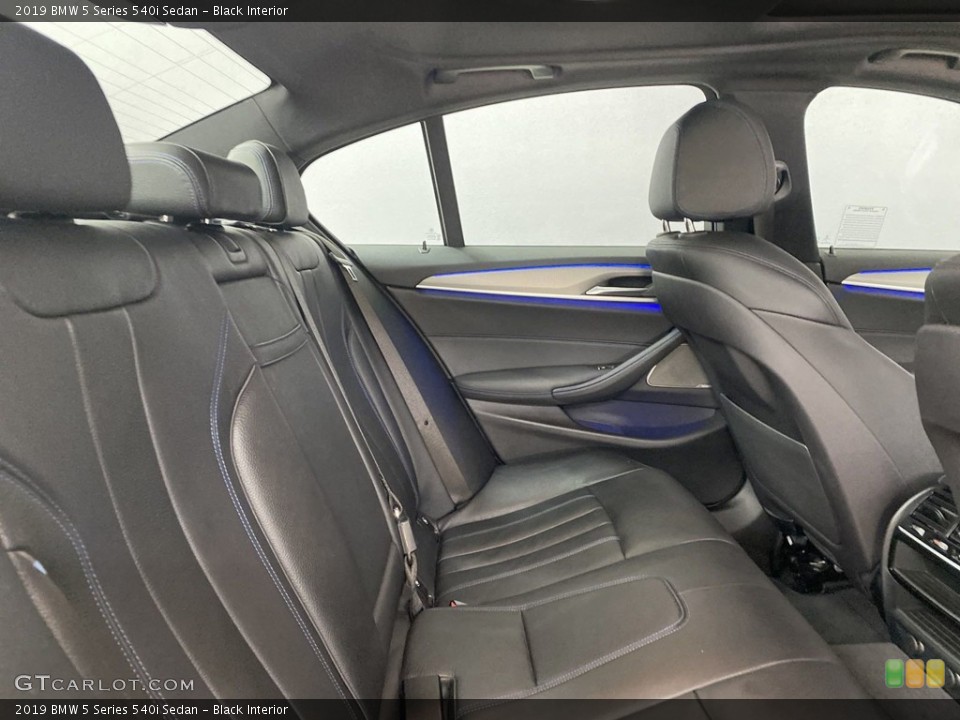 Black Interior Rear Seat for the 2019 BMW 5 Series 540i Sedan #145508337